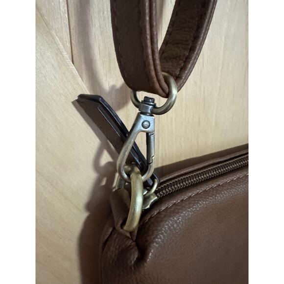 Joy Susan | Brown Vegan Leather Cross Body Purse - Picture 5 of 11
